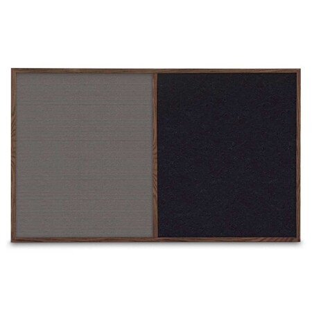 United Visual Products Enclosed Corkboard, 1 Door, 18"x24", 4" Fra, UV3400-BLACK-DRKSPR UV3400-BLACK-DRKSPR